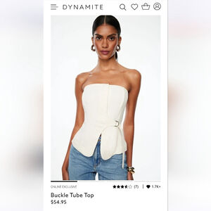 NWT dynamite white buckle tube top